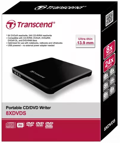 درایو نوری اکسترنال Transcend مدل  TS8XDVDS