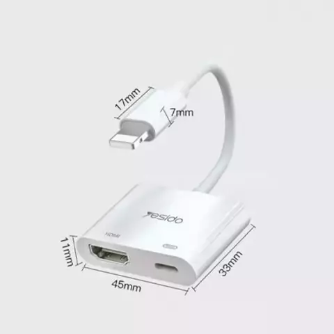 کابل تبدیل Lightning به HDMI یسیدو مدل HM06