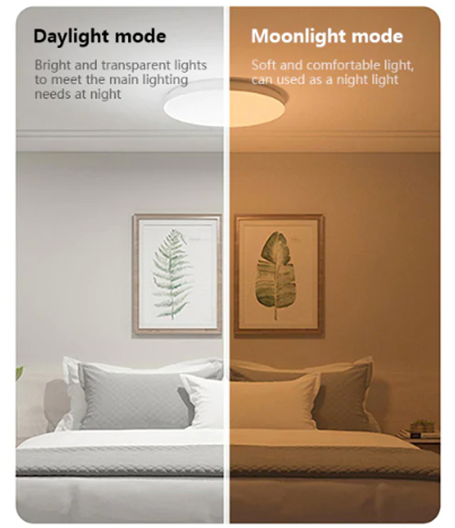 چراغ هوشمند Mijia Smart Ceiling Light - حالت روز و شب
