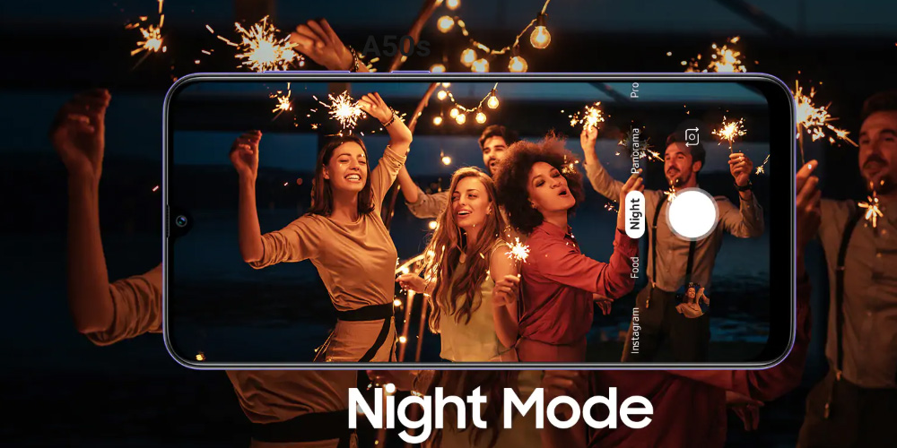قابلیت Night Mode در دوربین اصلی گلکسی A50s سامسونگ